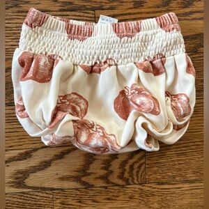NWOT Kate Quinn Smocked Waist Pumpkin Ruffle Bloomer - 3-6mo